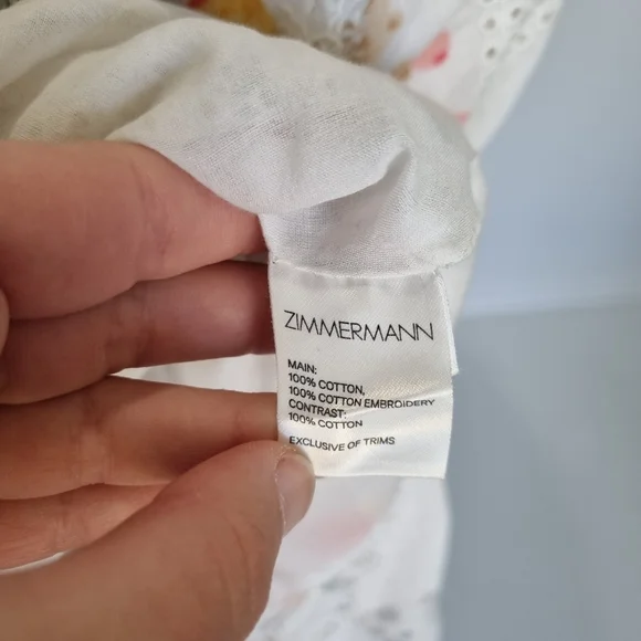 Zimmermann Belle Bustier White Floral Embroidered Eyelet Midi Dress Size 2 - Picture 10 of 11